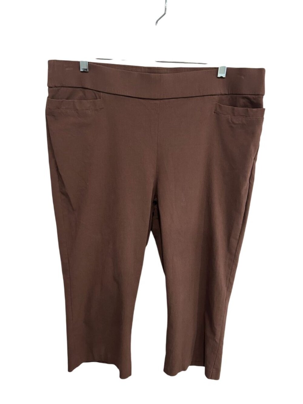 Coral Bay 16 Brown Capri Pants Stretch Rayon Blend Minimalist Old Money